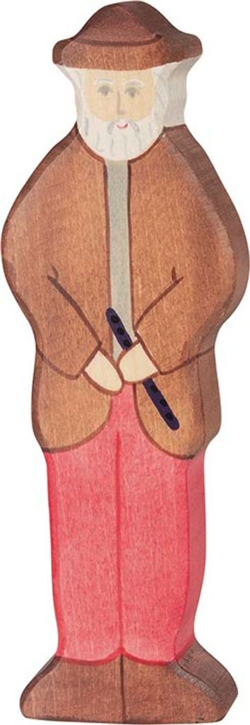 Holztiger Holz Großvater Spielfigur handgefertigt und Produktbild 
