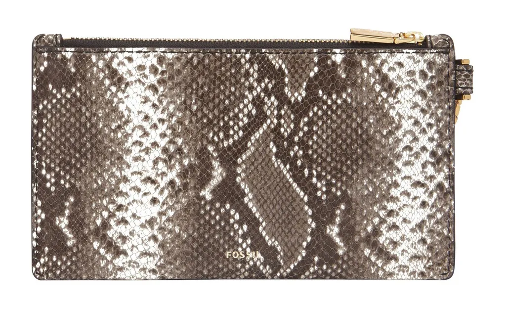 Fossil Gift Wristlet Python Gris : Pochette de Maroquinerie de Luxe - 2