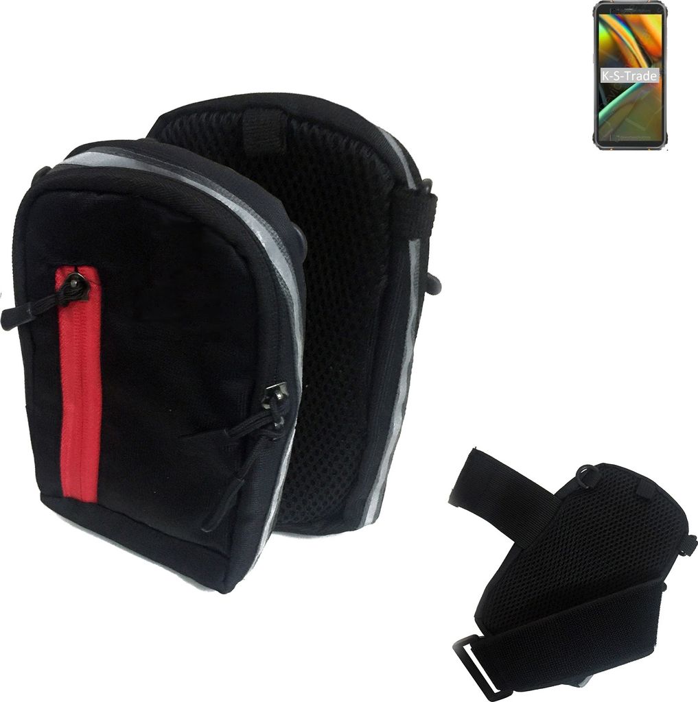 K-S-Trade Outdoor Gürteltasche Holster Umhängetasche kompatibel mit Blackview BV5100 schwarz Handy Tasche Case travelbag Schutz Hülle Handy Hülle