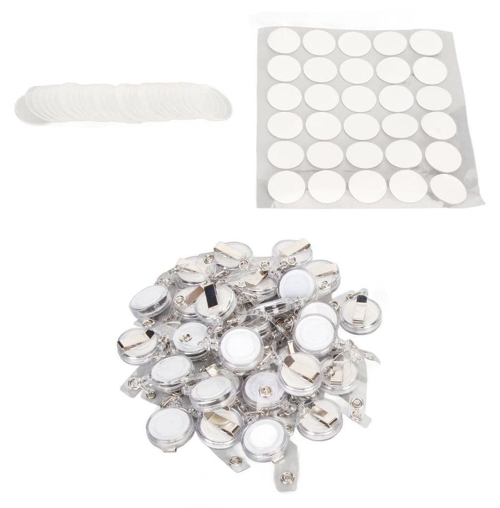 30er-Set Ausweishalter-Aufrollvorrichtungen – robust, aus Acryl und Metall, leicht, langlebig – weit verbreitete Ausweishalter-Clips für Pfleg...