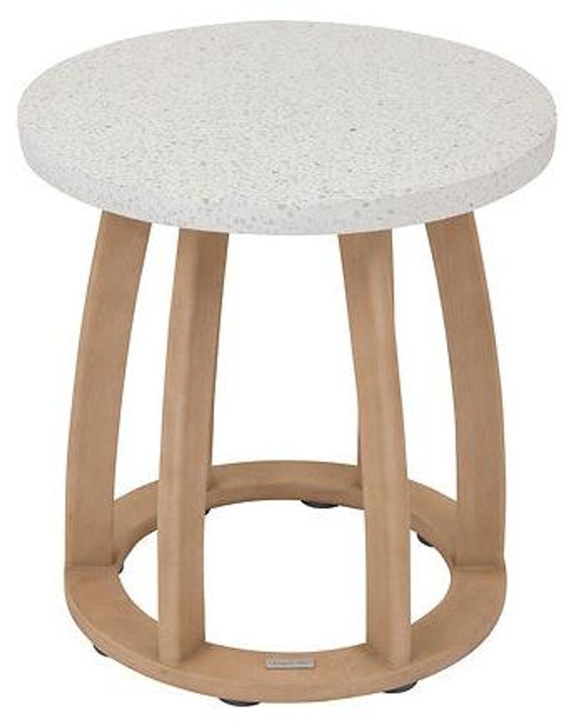 Couchtisch aus Eukalyptusholz, 50 cm Durchmesser,