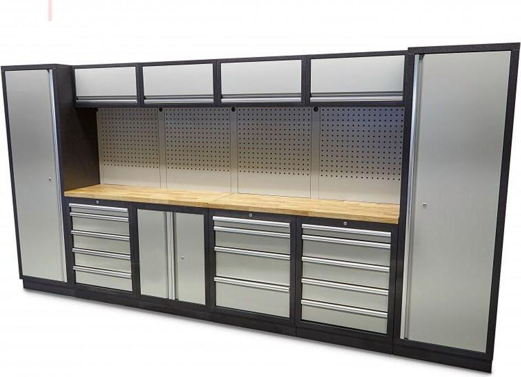 HBM professionelles modulares Werkstattsystem, 16-teilig, schwarz-grau