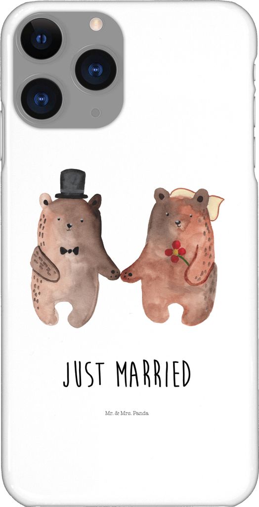 Mr. & Mrs. Panda Iphone 11 Pro Handyhülle Bär Heirat - Weiß - Geschenk, Teddy, Premium Kunststoff, Verheiratet Heirate Hochzeit Hochzeitsgeschen...