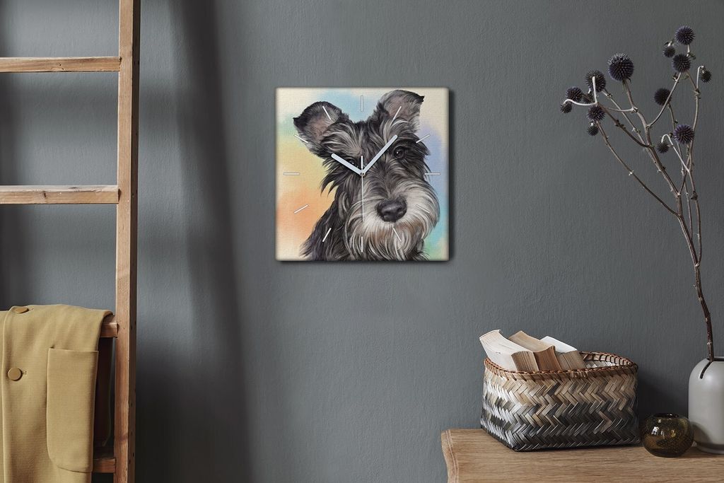 Coloray Hodiny Unikátní 30x30 cm Tiché hodiny Pro obývací pokoj a kuchyň Nástěnné hodiny Plátno Bílé ručičky hodin - Malování domá...