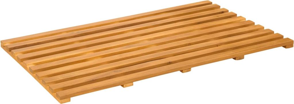 vidaXL Badematte Uni Braun 80 x 48 x 2,5 cm Holz Produktbild 