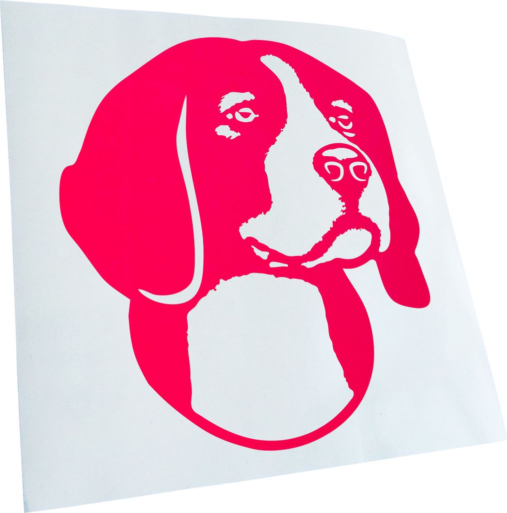 Kiwistar - Autoaufkleber - American Foxhound Hund - Neonpink - 30x27cm - Aufkleber für Auto, Laptop, Fahrrad, LKW, Motorrad mehrfarbig JDM Decal R...