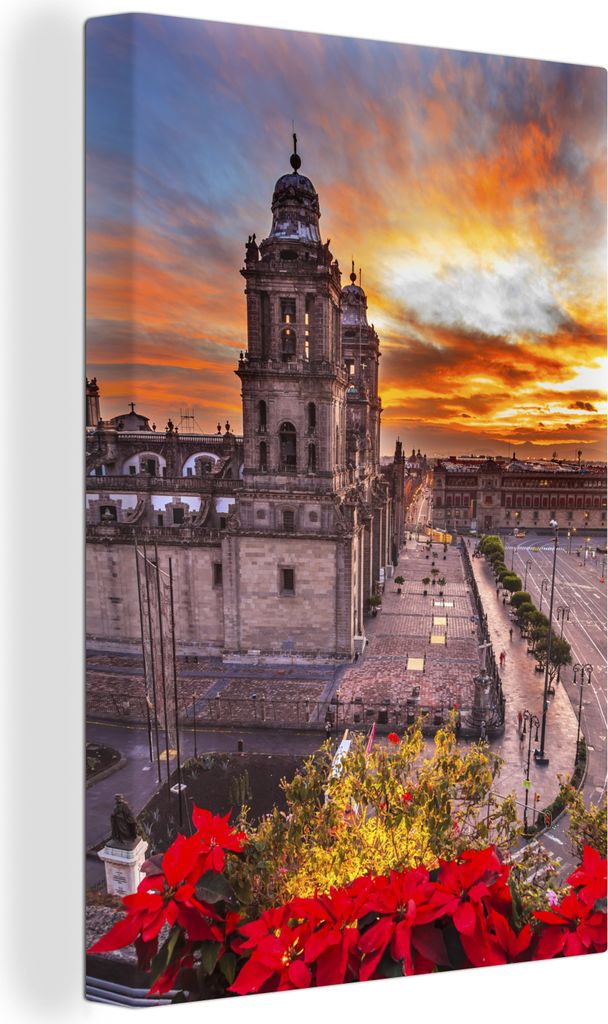 OneMillionCanvasses - Leinwandbilder - 90x140 cm, Buntes Bild des Himmels über Mexiko-Stadt, Wandbilder Kunstdruck Wanddekoration - Foto auf Lei...