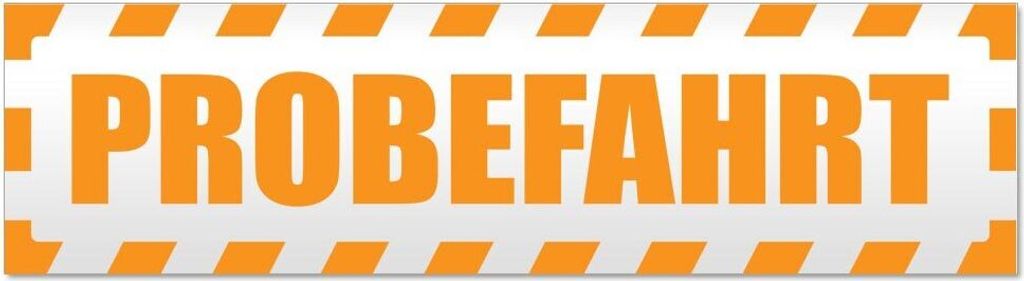 Kiwistar Probefahrt gestreift Magnetschild Schild magnetisch - 20cm Orange - Magnetfolie für Auto PKW Kfz