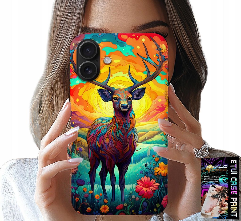 Hülle Für Iphone 16 - Farbenfrohe Designs Hirsche Elche Waldtiere