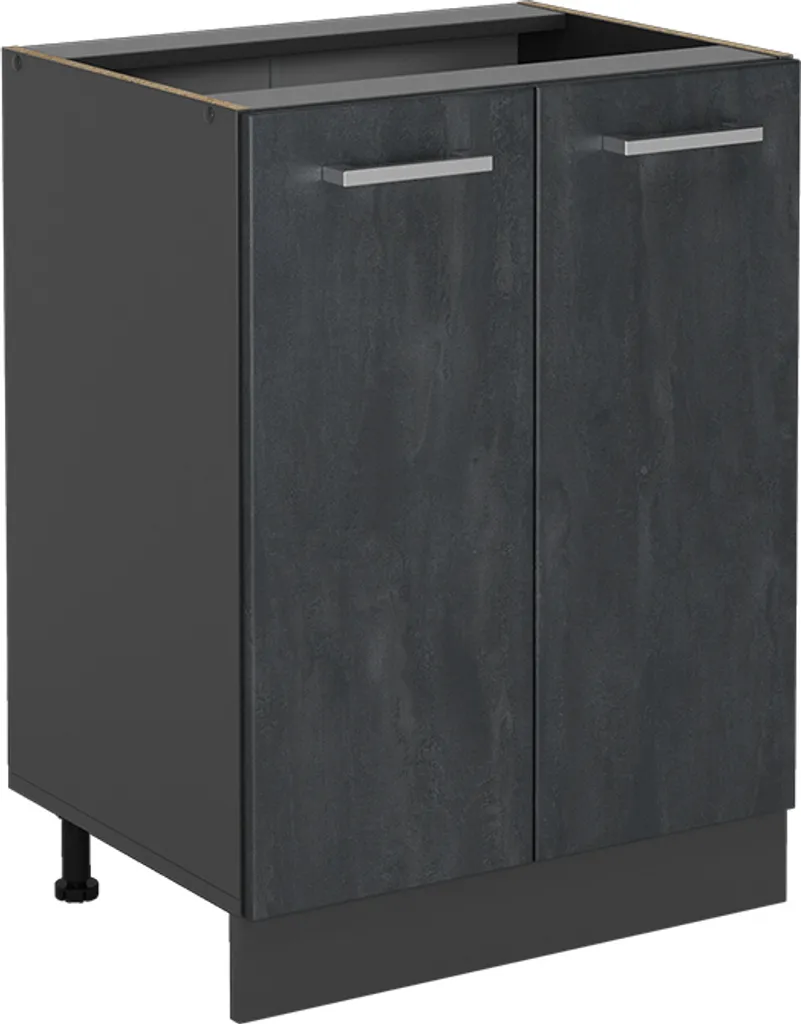 Vicco Mobiletto base cucina R-Line, 60 cm senza piano di lavoro, Calcestruzzo nero/Antracite