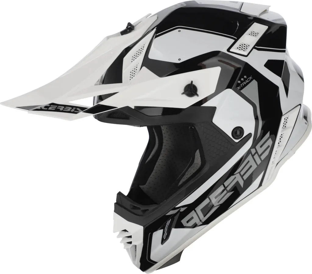 Casque Motocross Acerbis X-Track 22.06 Noir Blanc Brillant Taille XL