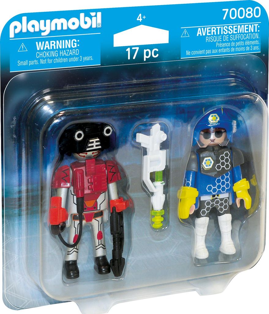 PLAYMOBIL- Duo Pack Duopack Policia Espacial, Color carbón (70080) PLAYMOBIL