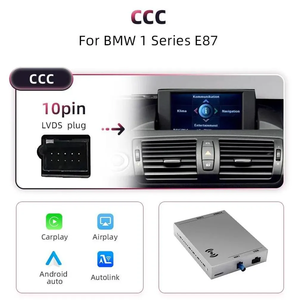 Module CarPlay Android Auto Bluetooth pour BMW CCC Installation Facile - 2