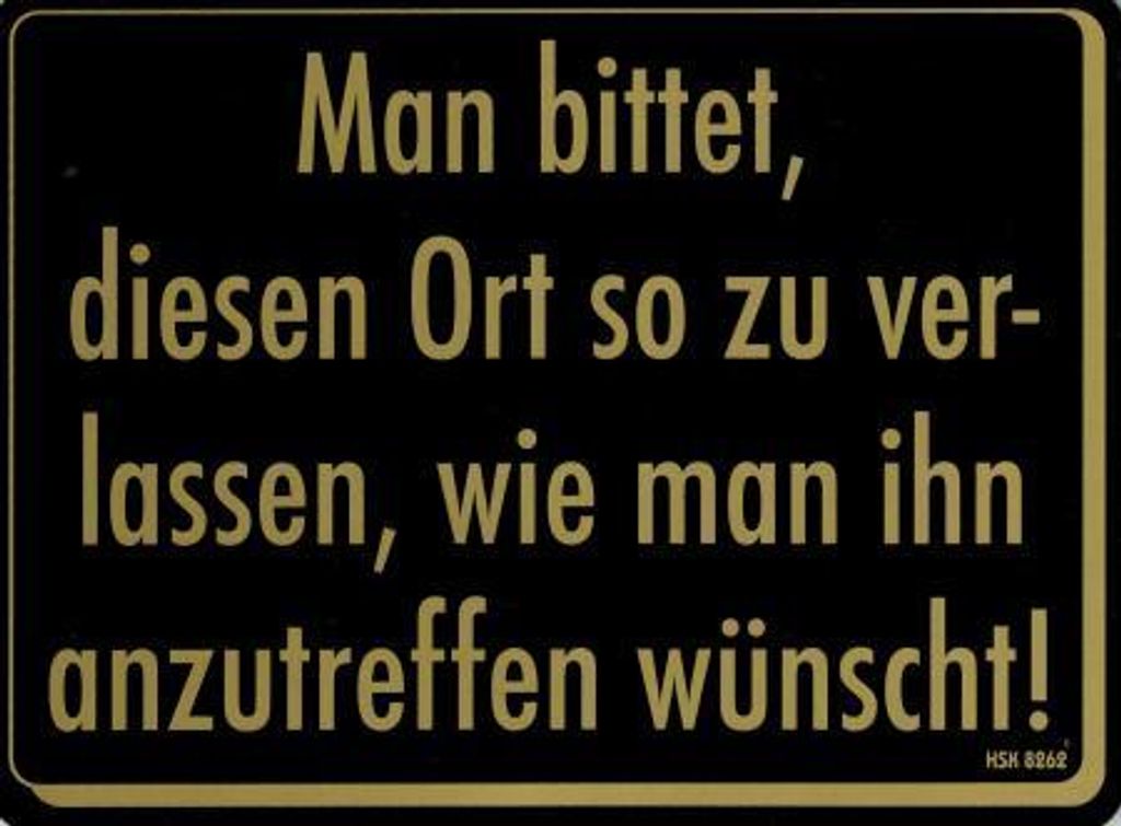 Schild - MAN BITTET... - Gr. 20 X 15 cm - 308262