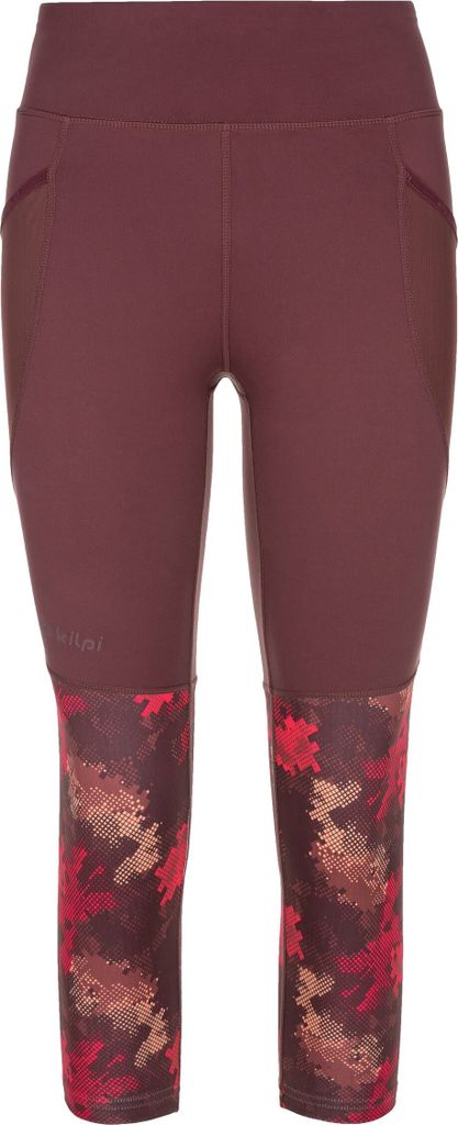 Kilpi SOLAS-W 3/4-Fitnessleggings für Damen, DUNKELROT, Größe 42