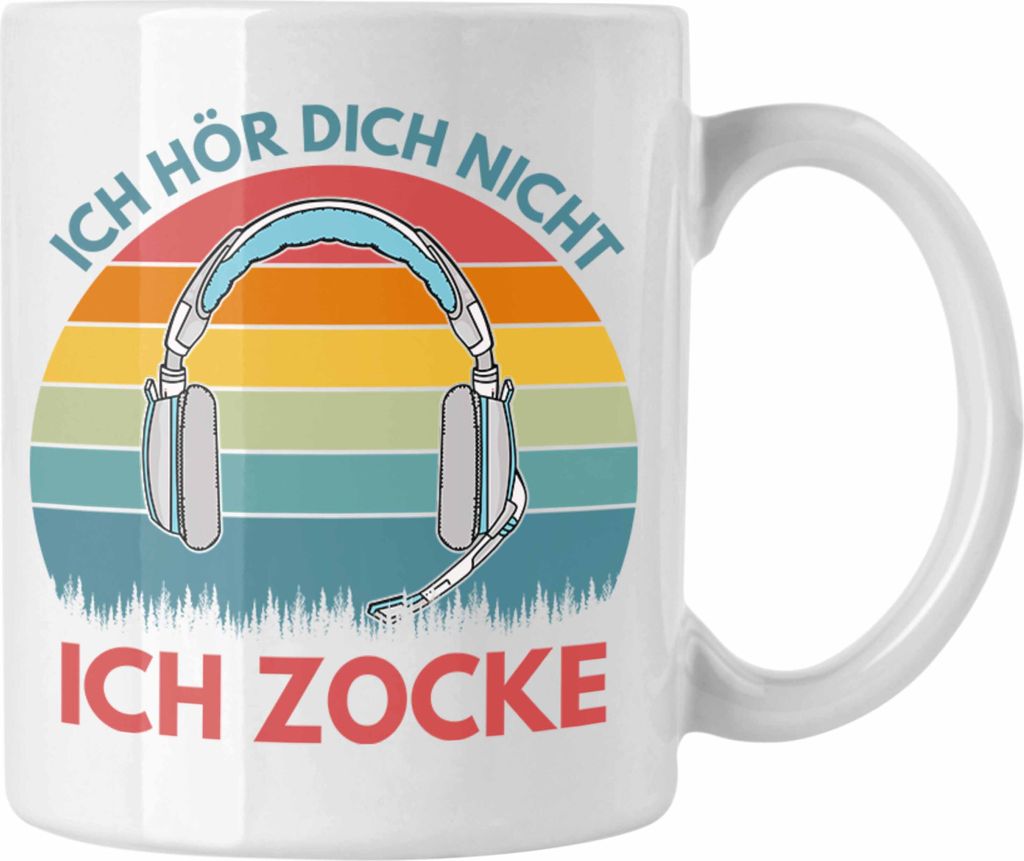 Trendation - Zocker Tasse Geschenk Ich Höre Dich Nicht Ich Zocke Gamer Geschenkidee (Weiß)