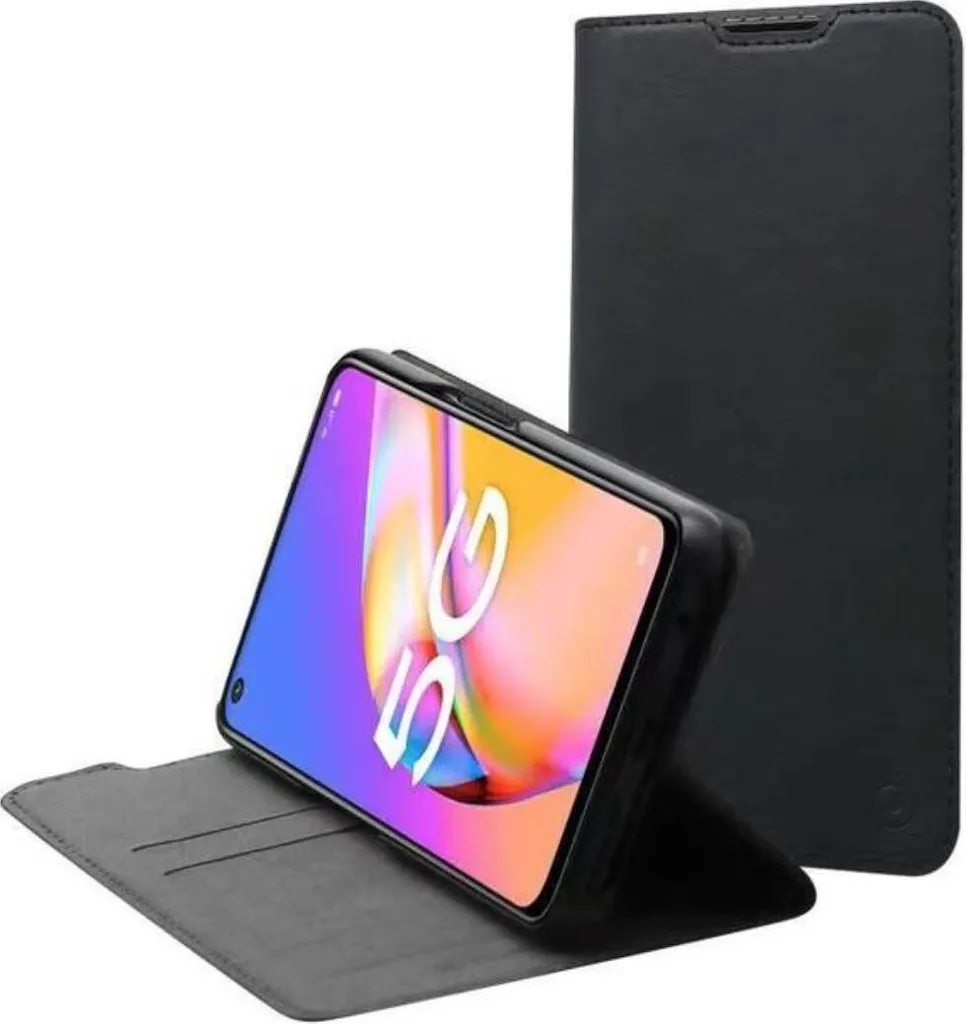Housse de Protection Oppo A74 5G Folio Stand Noir avec Porte-Carte