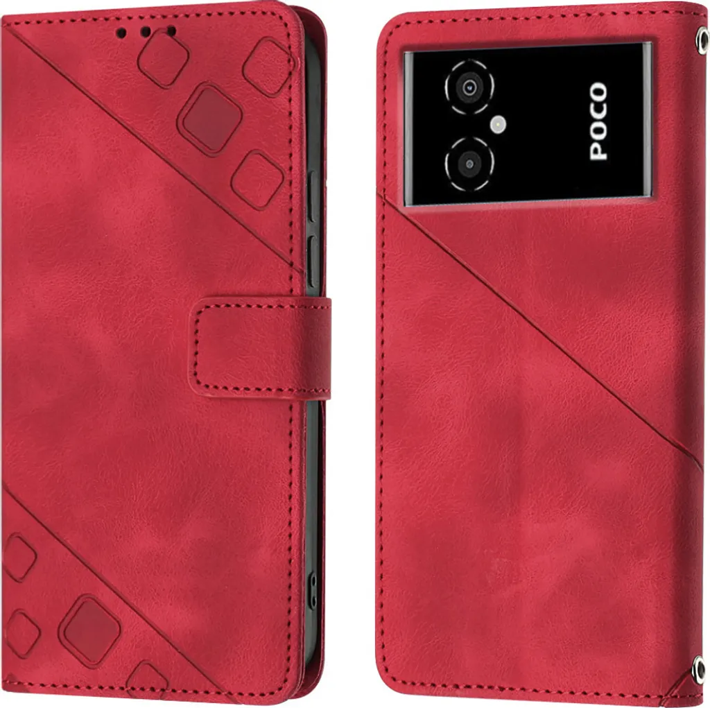 Cover Flip Rossa per Poco M5 4G / M4 5G | Protezione 360 Gradi