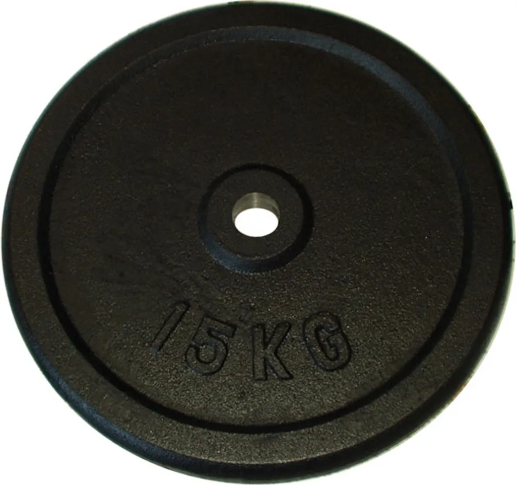 Poids de musculation 15 kg en fonte pour barres de 30 mm standard