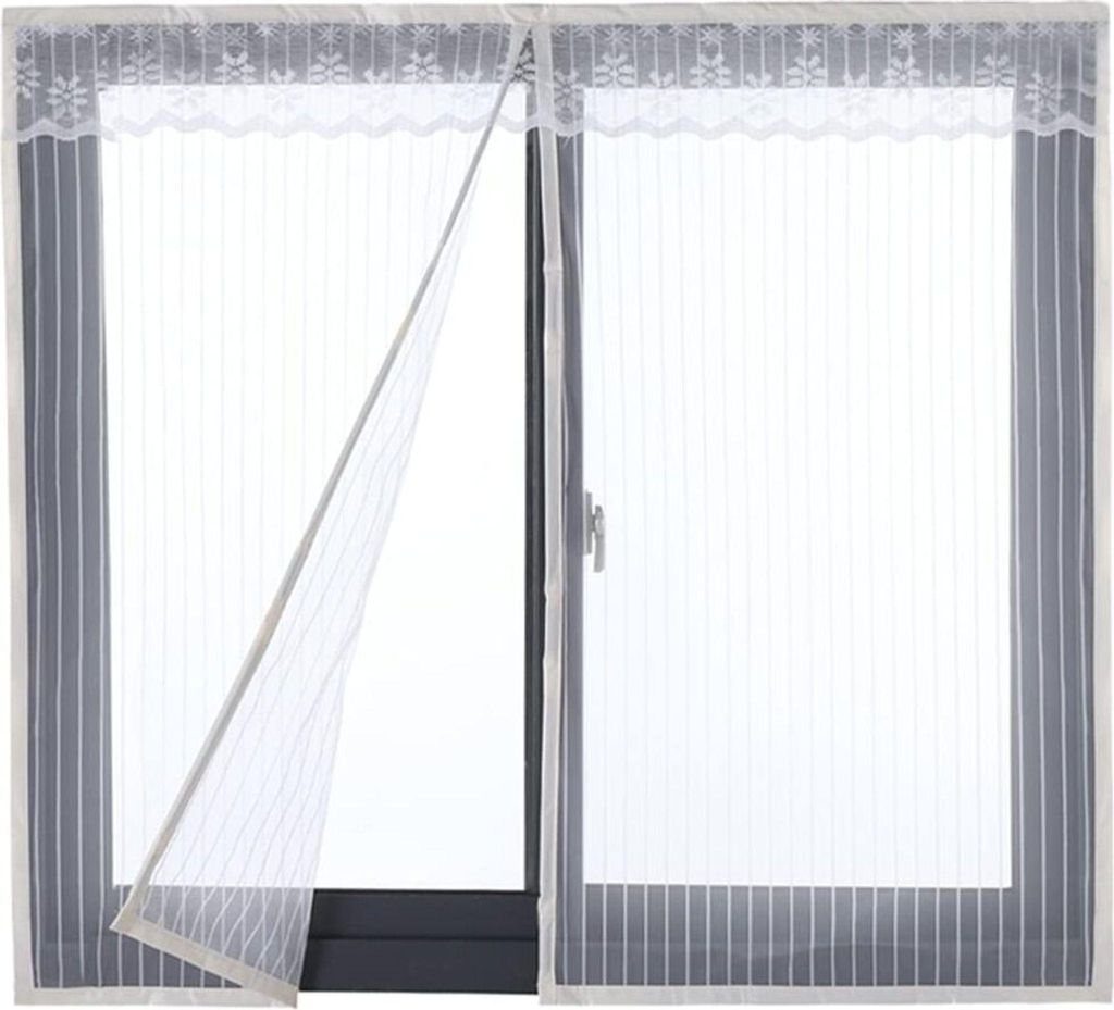 Fliegengitter Tür Fenster Insektenschutz Magnet Fliegenvorhang Für Schiebefenster Dachfenster 120x140 cm Weiß