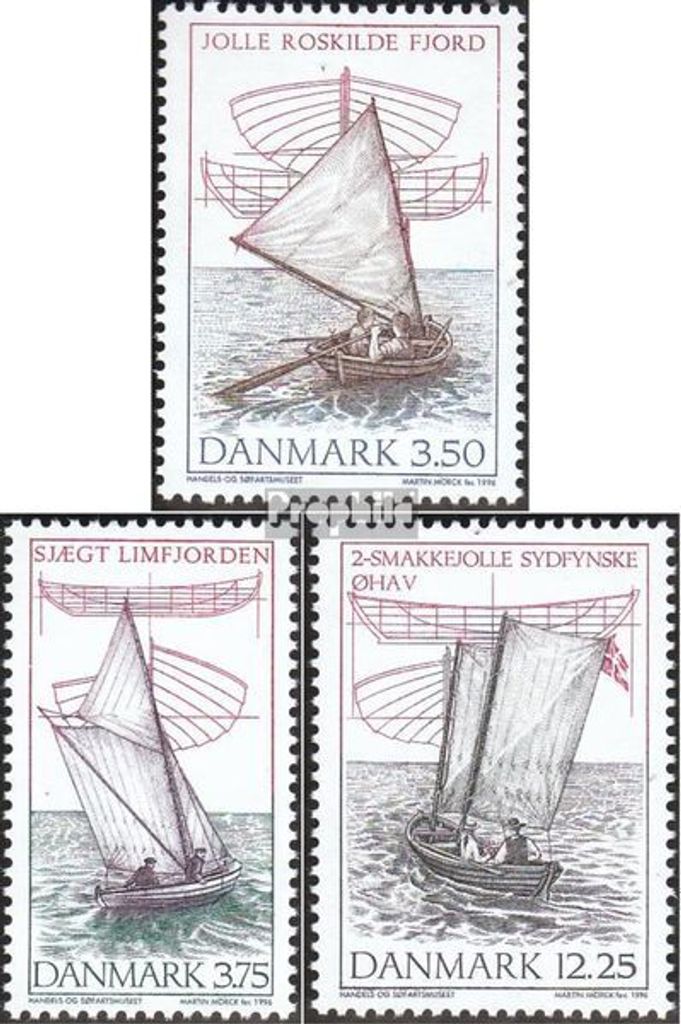 Briefmarken Dänemark 1996 Mi 1127-1129 (kompl.Ausg.) postfrisch Dän. Holzjollen