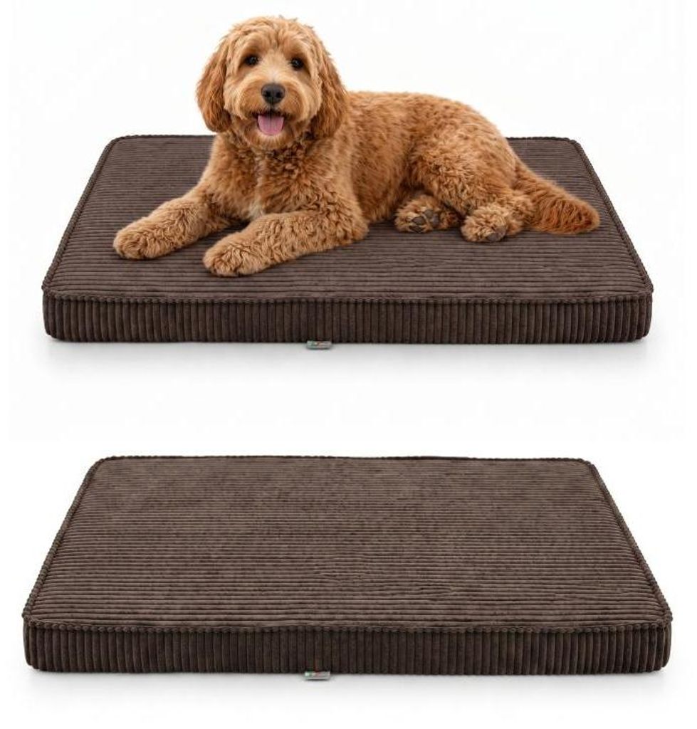 Hundebett Hundekissen Hundematte Cord Schokobraun 90X60X8 Cm