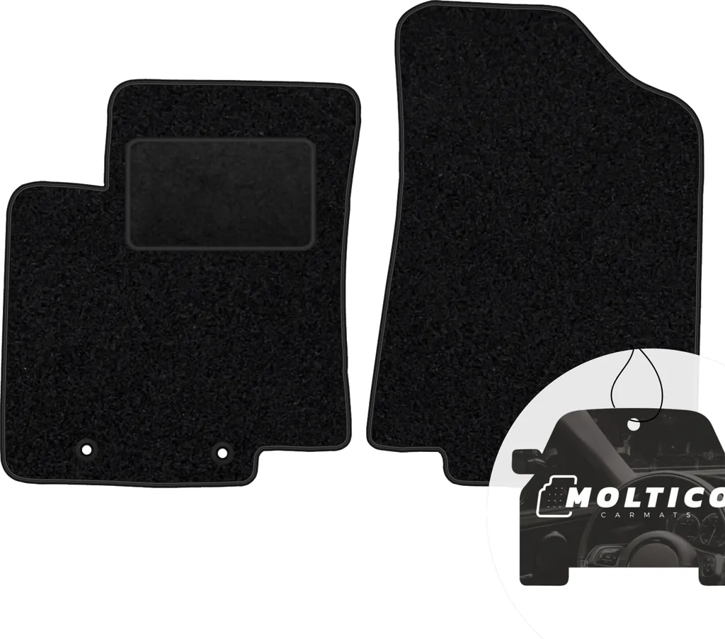 moto-MOLTICO tappetini anteriori auto velours tappetini auto nero set tappetini 2 pezzi adatto per Kia Rio III 2011-2017