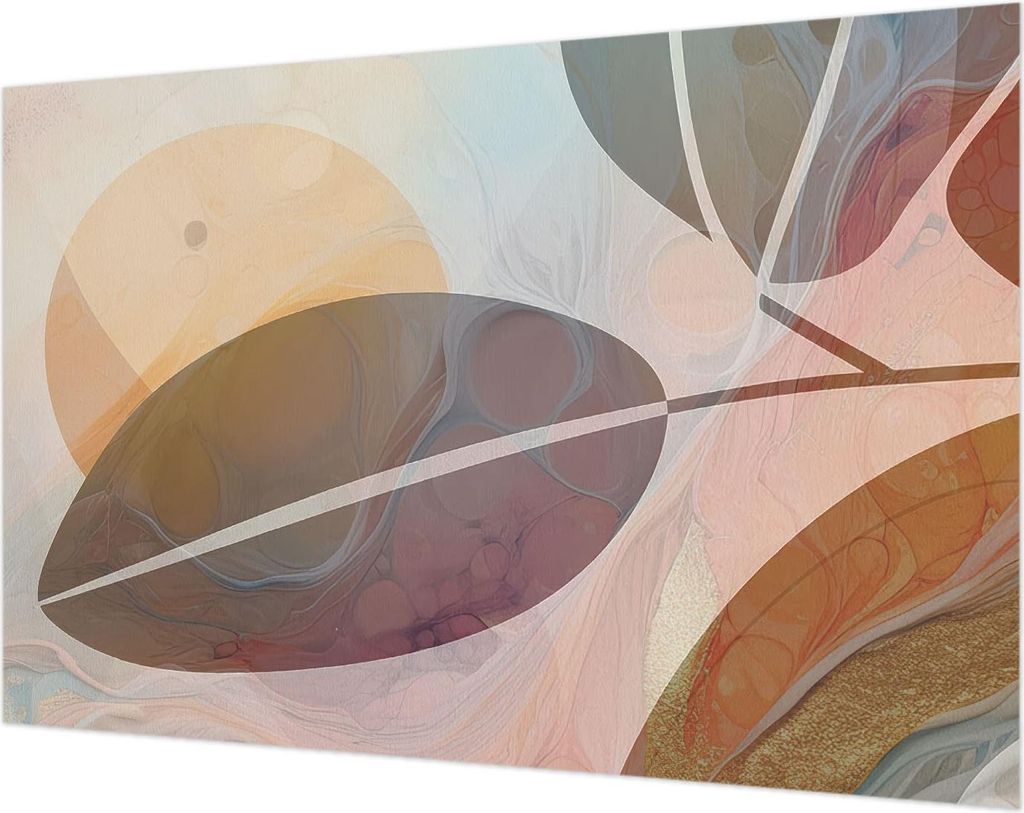 Wandtapete - Dekorative Tapete für Wohnzimmer- Tapetenfolie für Wanddekoration - 104x70 cm - Harmonische Blätter