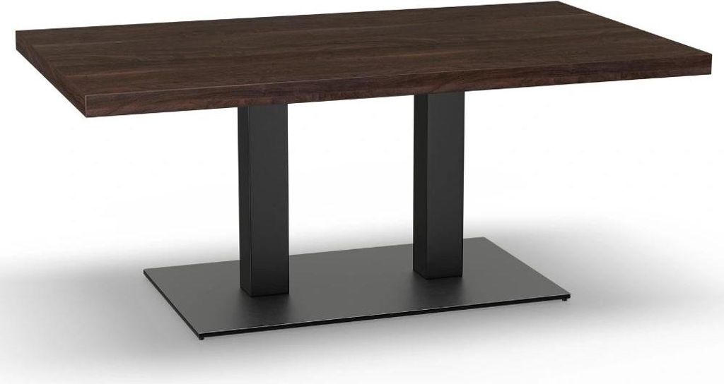 Gastro Loungetisch 120x80 cm | Walnuss | Gusseisengestell | 45 cm Höhe