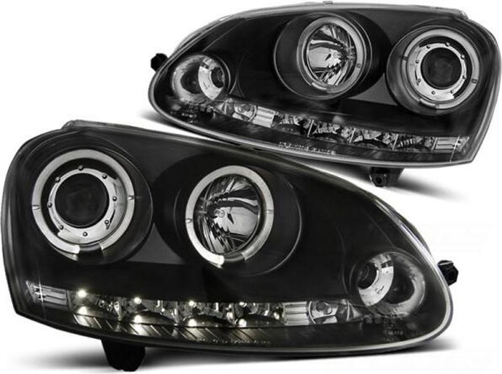 LED Angel Eyes svetlomety pre VW Golf 5 03-09 čierne Obrázok produktu 