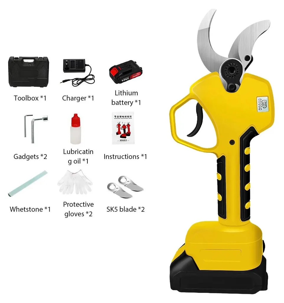 Cisaille de jardin électrique 40mm jaune pour taille précise sans fil - 10