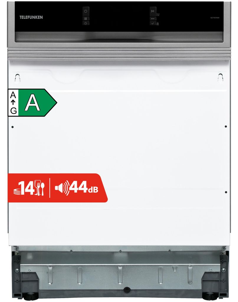 Telefunken Geschirrspüler 60 cm teilintegrierbar | Einbau Spülmaschine | 14 Gedecke | 9 Programme | AquaStop | GET6014AI
