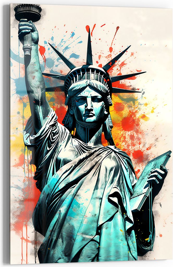 DEQOART Glasbild Echtglas 40x60 cm 'Dynamische Freiheitskunst' Wandbild Bild modern Deko