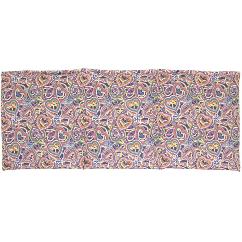 Bio-Dinkelkissen 20x50cm 3-Kammer - Bio Füllung & Bio Stoff "Psychedelic Heart" - 2in1 Wärmekissen und Kältekissen für Mikrowelle, Backofen, Ge...