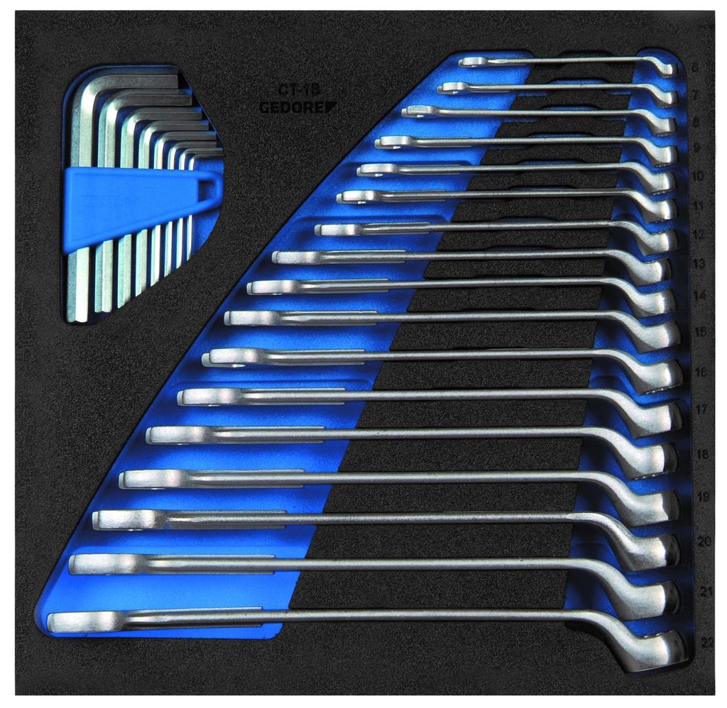 GEDORE 1500 CT2-1 B Ring-Maulschlüssel-Satz in Check-Tool-Modul, 2308819