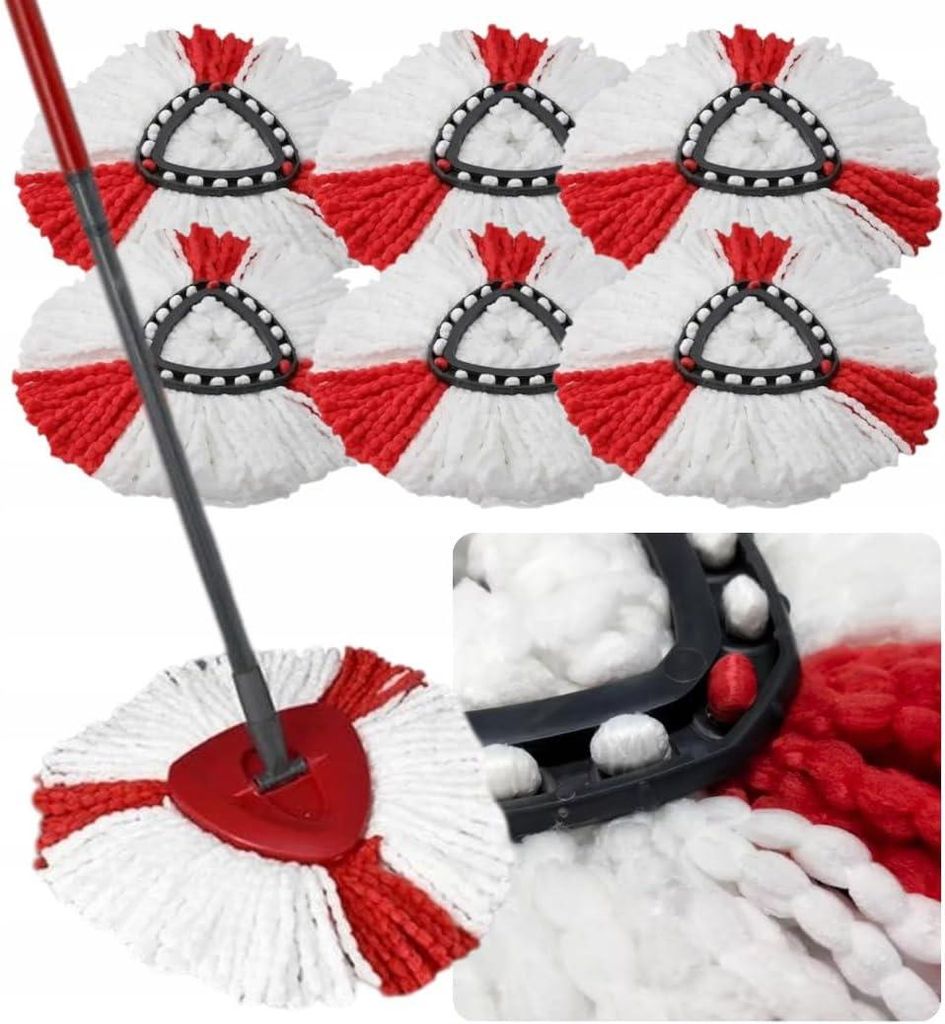 Wischmopp Ersatzköpfe aus Mikrofaser 6 Stück - Kompatibel mit Vileda Wischmopp Leifheit Bodenwischer Ersatzbezug - Mopp zum Bodenwischen Ersatz m...