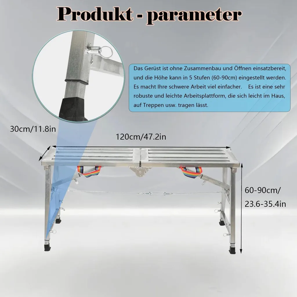 Échelle en aluminium robuste et légère modèle double pour construction