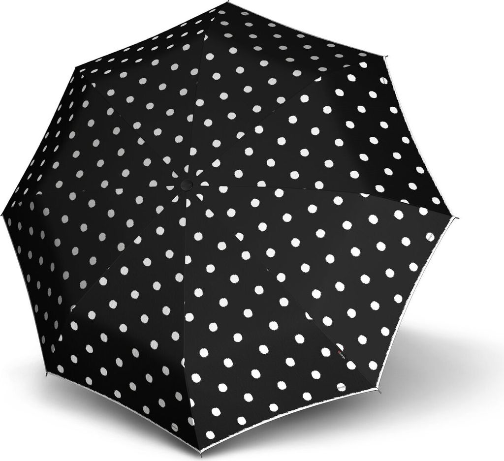 Knirps Taschenregenschirm Regenschirm T.200 Medium Duomatic Dot Art Black schwarz