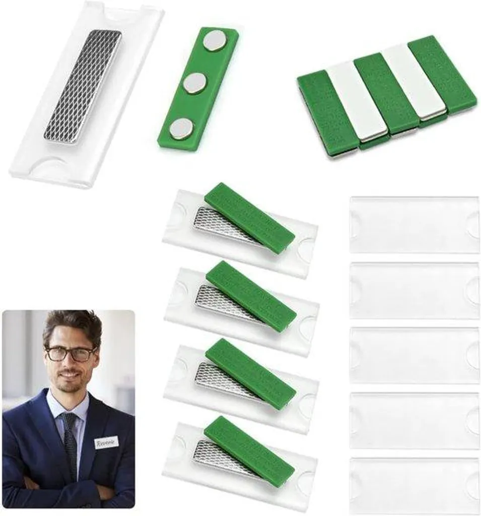 Porte-badge magnétique puissant sans perçage pour textiles - 10 unités