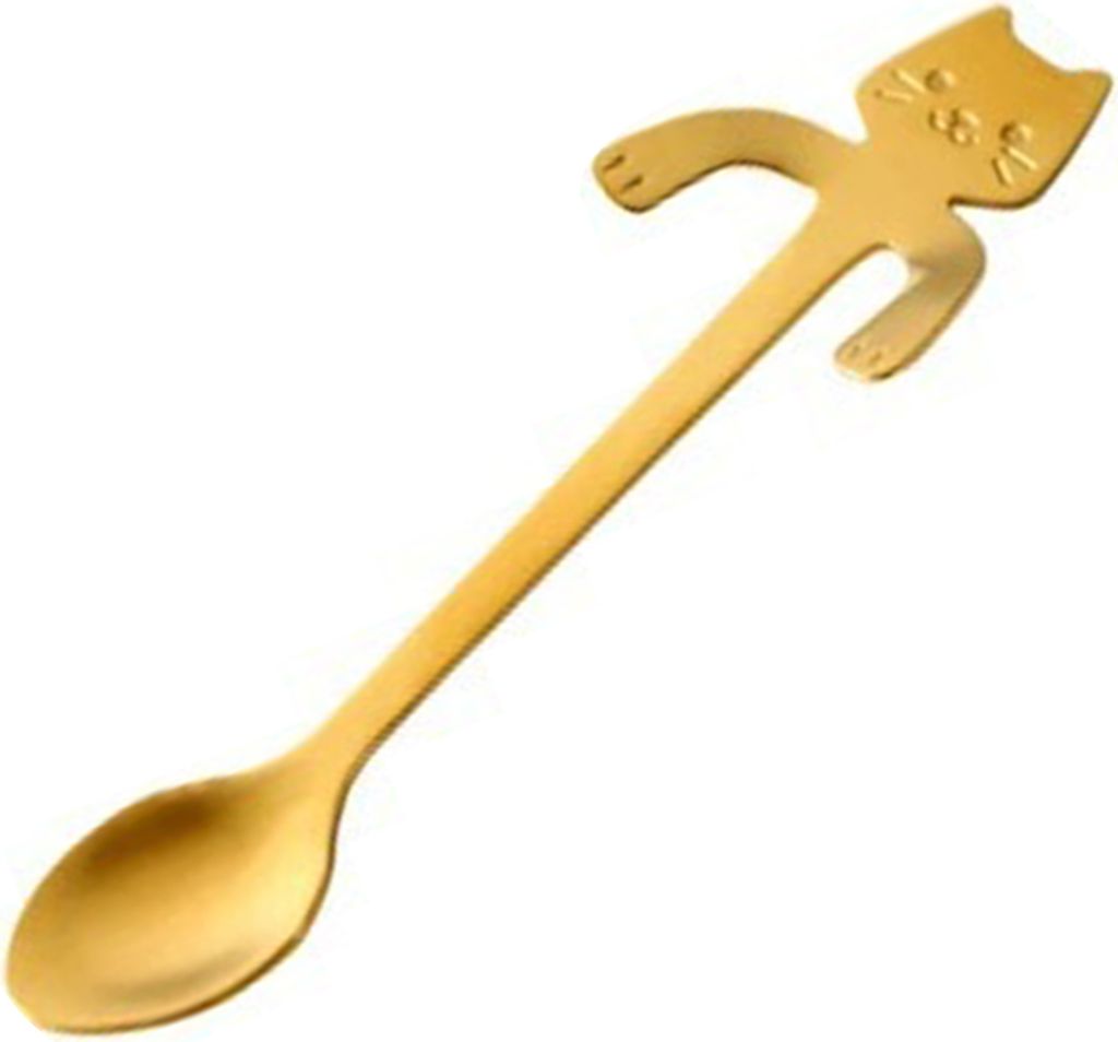 Katzenlöffel, Kaffee-Teelöffel, Edelstahl, zum Aufhängen von Tassen, Teelöffel zum Mischen von Getränken, süße Katzenform, Milchshake-Marmel...