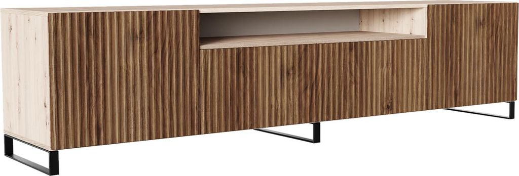 MEBLINI TV-Schrank 200cm Lang - Fernsehschrank - TV Lowboard Industrial - Unterschrank für Fernseher - TV-Unterschrank - TV-Schrank - NOEMI - 200x...