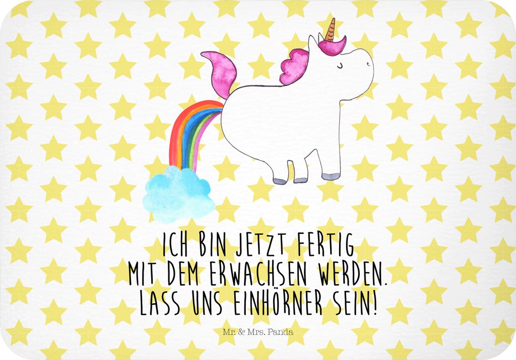 Mr. & Mrs. Panda magnet Einhorn Pupsen - Weiß - Geschenk, Kühlschrankmagnet, küchenmagnet, Pups, whiteboardmagnet, Regenbogen, Freundin, Spaß, ...