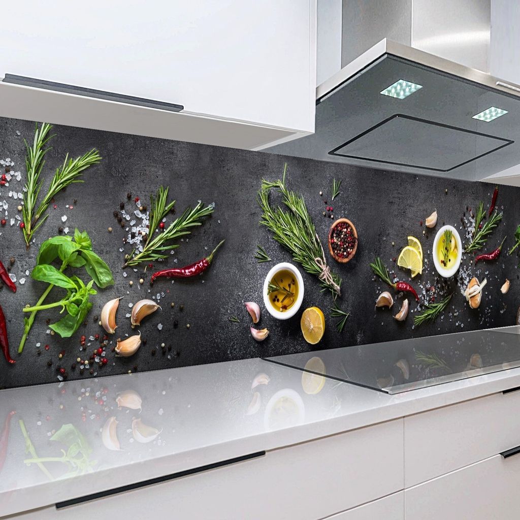 Küchenrückwand Gewürze 60 x 200 cm, robuste ABS-Kunststoff Produktbild
