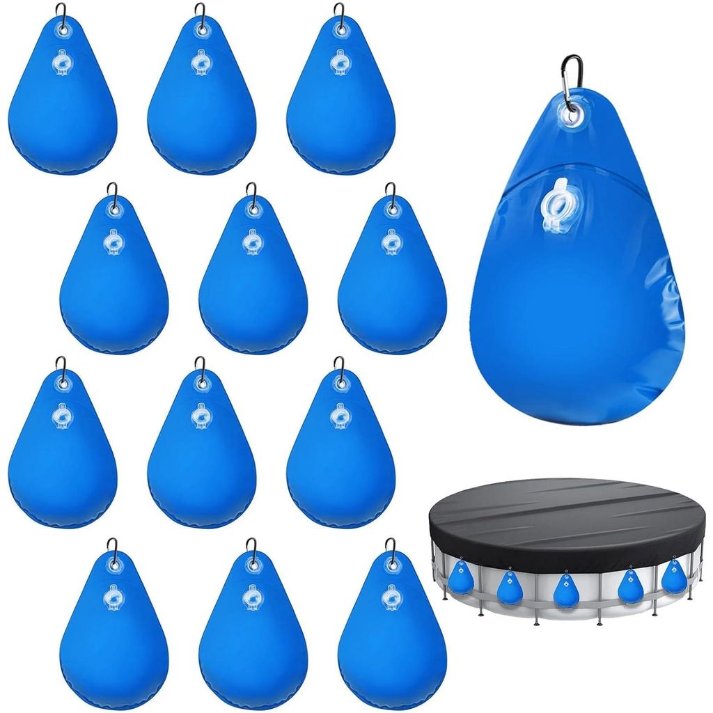 Elzusha - Set di 12 sacche in PVC per coperture di piscine Immagine del prodotto 