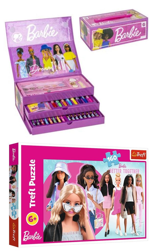 Barbie Kreativ-Set - Malkasten + Puzzle