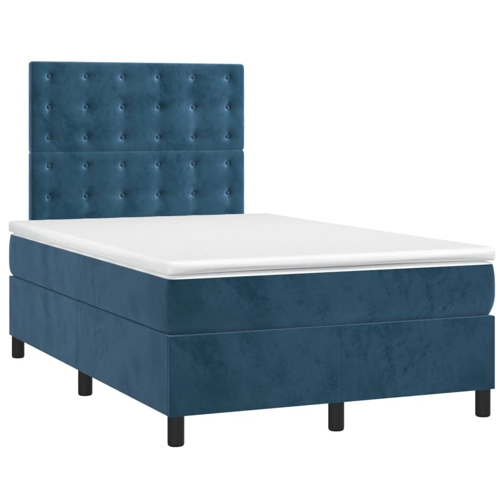 "2026 MODERNE"Boxspringbett Modernes/Doppelbett - Polsterbett Erwachsene/r /Kind - mit Matratze Dunkelblau 120x200cm Samt - Klassische Betten NeuM...