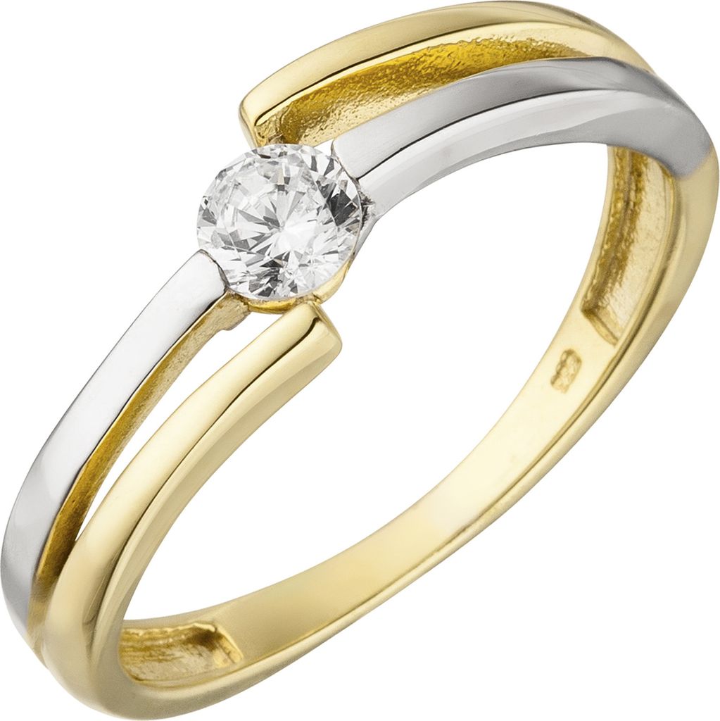 Gr. 54 Damen Ring 333 Gold Gelbgold Weißgold bicolor 1 Produktbild 