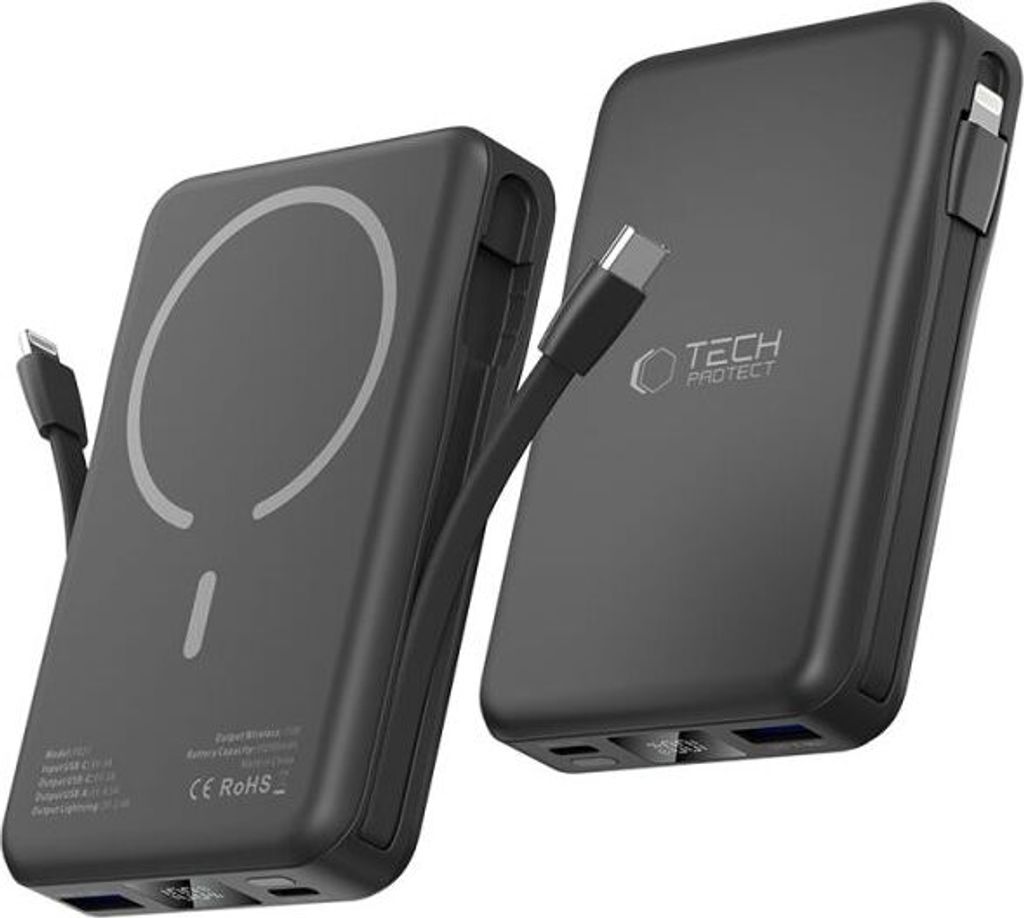 Tech-Protect Pb31 Lifemag Magsafe Power Bank 10000 Mah Schwarz