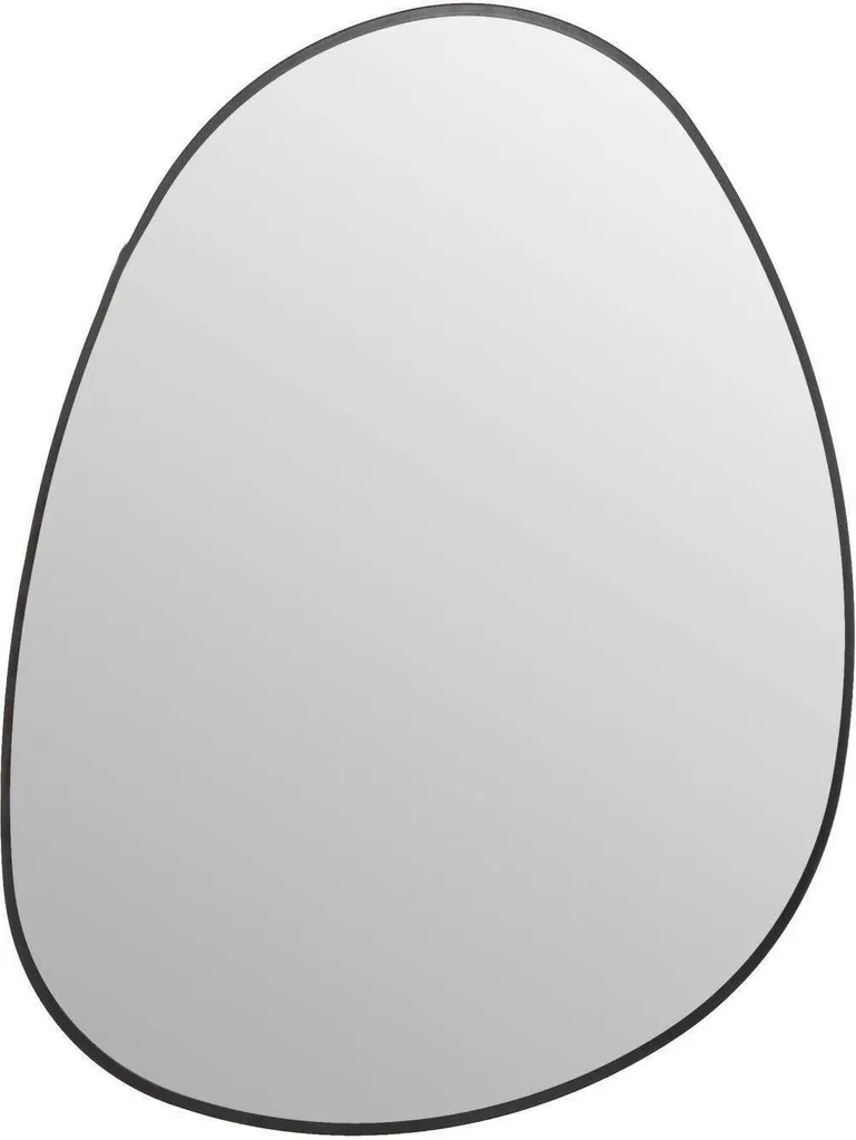 Miroir rétro Rosalia avec cadre métallique noir élégant, 55 x 75 cm