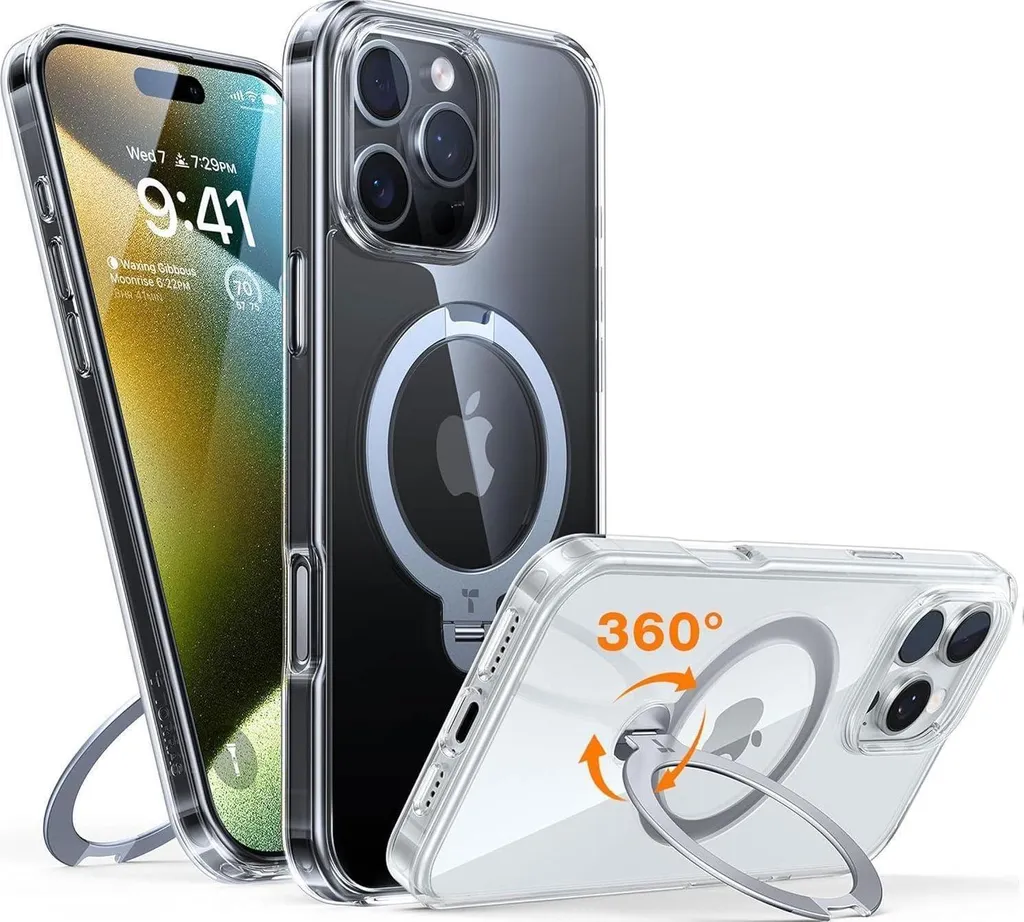 Support Vidéo 360 Coque iPhone 16 Pro Max MagSafe pour Travail et Loisirs
